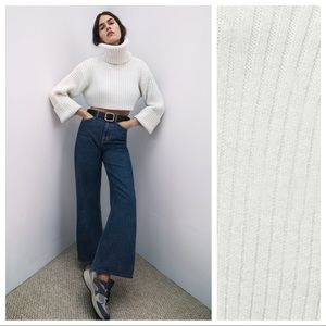 Zara White Turtleneck Sweater
